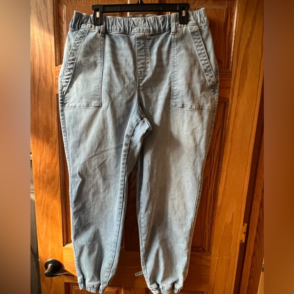 Denim boyfriend joggers by Lane Bryant